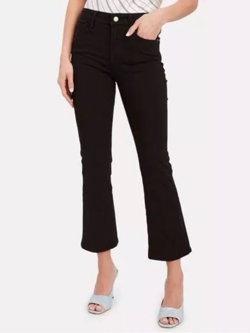 Frame Le Crop Mini Boot Jeans Film Noir